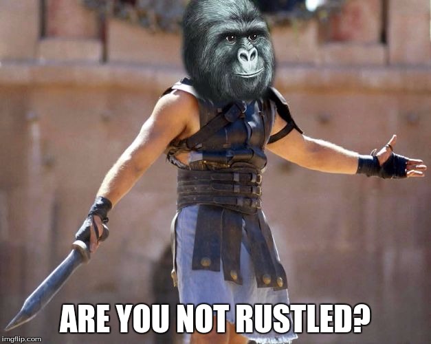 The Rustling Has Paused Momentarily  | ARE YOU NOT RUSTLED? | image tagged in are you not entertained rustled,are you not entertained,rustle my jimmies,memes | made w/ Imgflip meme maker