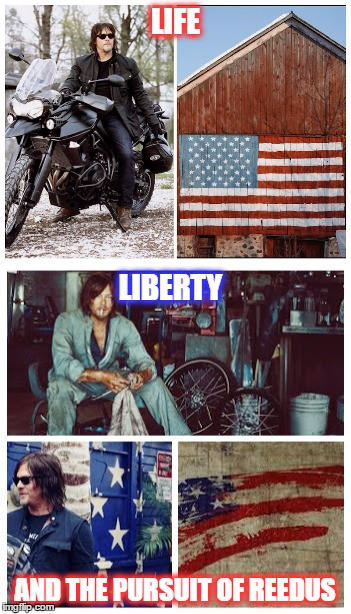 American Reedus | LIFE; LIBERTY; AND THE PURSUIT OF REEDUS | image tagged in patriotic reedus,the 4th of reedus | made w/ Imgflip meme maker
