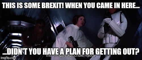 Some rescue | THIS IS SOME BREXIT! WHEN YOU CAME IN HERE... ...DIDN'T YOU HAVE A PLAN FOR GETTING OUT? | image tagged in brexit | made w/ Imgflip meme maker