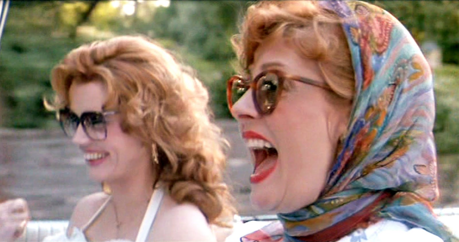 thelma and louise laughing Blank Meme Template