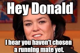Hey Donald; I hear you haven't chosen a running mate yet. | image tagged in rosie | made w/ Imgflip meme maker