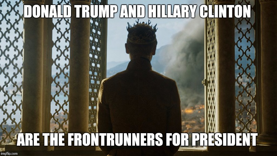 Worse than death | DONALD TRUMP AND HILLARY CLINTON; ARE THE FRONTRUNNERS FOR PRESIDENT | image tagged in politics,donald trump,hillary clinton,voting | made w/ Imgflip meme maker