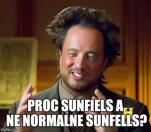 Ancient Aliens Meme | PROC SUNFIELS A NE NORMALNE SUNFELLS? | image tagged in memes,ancient aliens | made w/ Imgflip meme maker