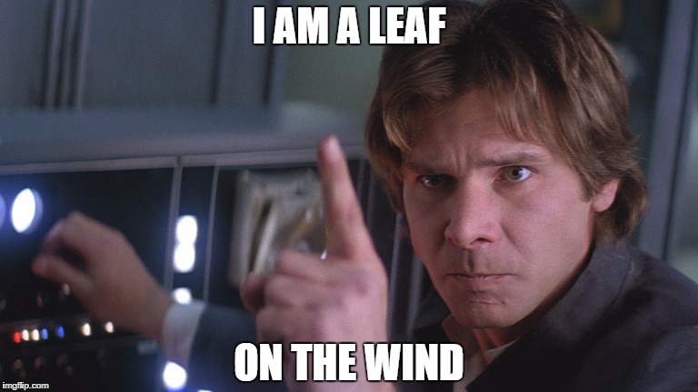 Han solo | I AM A LEAF; ON THE WIND | image tagged in death of han,firefly referance,leaf on the wind | made w/ Imgflip meme maker