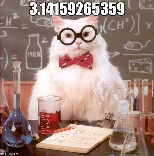 Science Cat | 3.14159265359 | image tagged in science cat | made w/ Imgflip meme maker