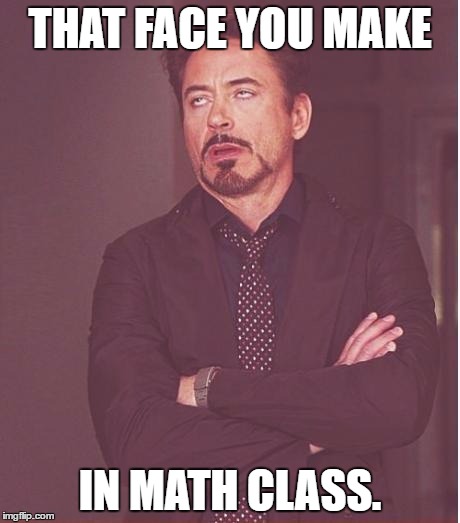 Face You Make Robert Downey Jr | THAT FACE YOU MAKE; IN MATH CLASS. | image tagged in memes,face you make robert downey jr | made w/ Imgflip meme maker
