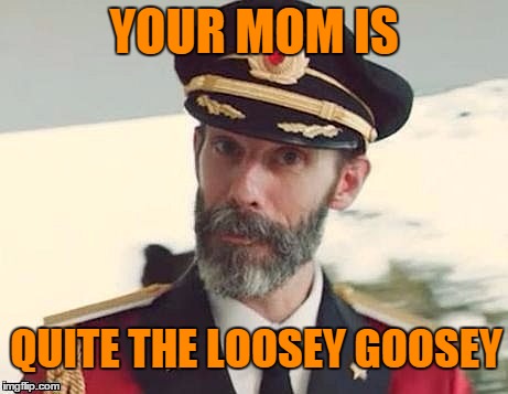 Captain Obvious | YOUR MOM IS QUITE THE LOOSEY GOOSEY | image tagged in captain obvious | made w/ Imgflip meme maker