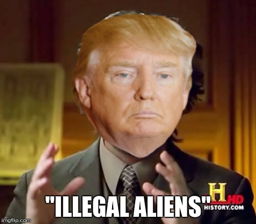 "ILLEGAL ALIENS" | image tagged in donald trump | made w/ Imgflip meme maker