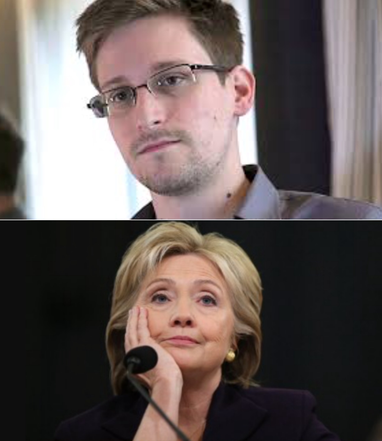 High Quality Hillary vs. Snowden Blank Meme Template