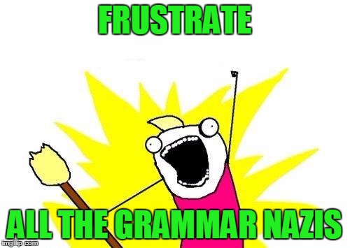 X All The Y Meme | FRUSTRATE ALL THE GRAMMAR NAZIS | image tagged in memes,x all the y | made w/ Imgflip meme maker