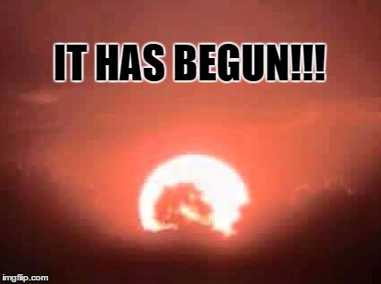 Mortal Kombat Sunset | IT HAS BEGUN!!! | image tagged in mortal kombat,sunset | made w/ Imgflip meme maker