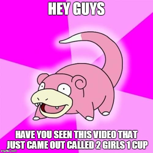 HEY GUYS HAVE YOU SEEN THIS VIDEO THAT JUST CAME OUT CALLED 2 GIRLS 1 CUP | made w/ Imgflip meme maker