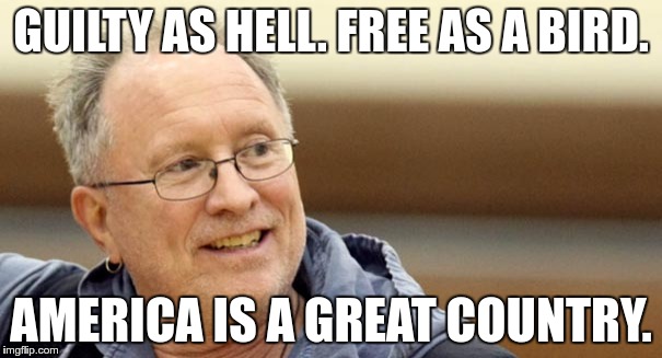 GUILTY AS HELL. FREE AS A BIRD. AMERICA IS A GREAT COUNTRY. | image tagged in ba3 | made w/ Imgflip meme maker
