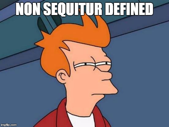 Futurama Fry Meme | NON SEQUITUR DEFINED | image tagged in memes,futurama fry | made w/ Imgflip meme maker