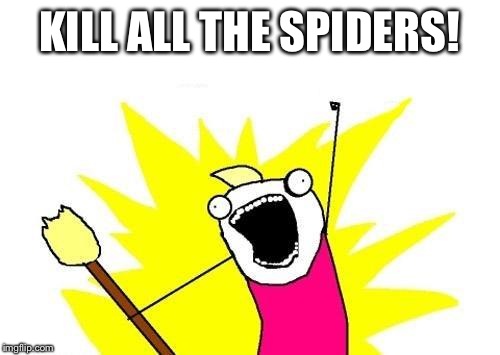 X All The Y | KILL ALL THE SPIDERS! | image tagged in memes,x all the y | made w/ Imgflip meme maker