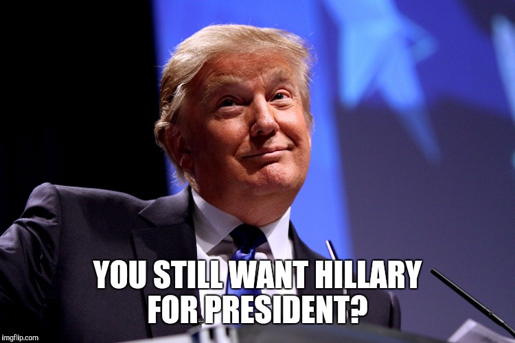 Donald Trump No2 | YOU STILL WANT HILLARY FOR PRESIDENT? | image tagged in donald trump no2 | made w/ Imgflip meme maker