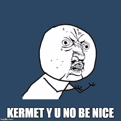 Y U No Meme | KERMET Y U NO BE NICE | image tagged in memes,y u no | made w/ Imgflip meme maker