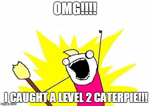 Life Acomliished | OMG!!!! I CAUGHT A LEVEL 2 CATERPIE!!! | image tagged in memes,x all the y,pokemon,catch all the pokemon | made w/ Imgflip meme maker