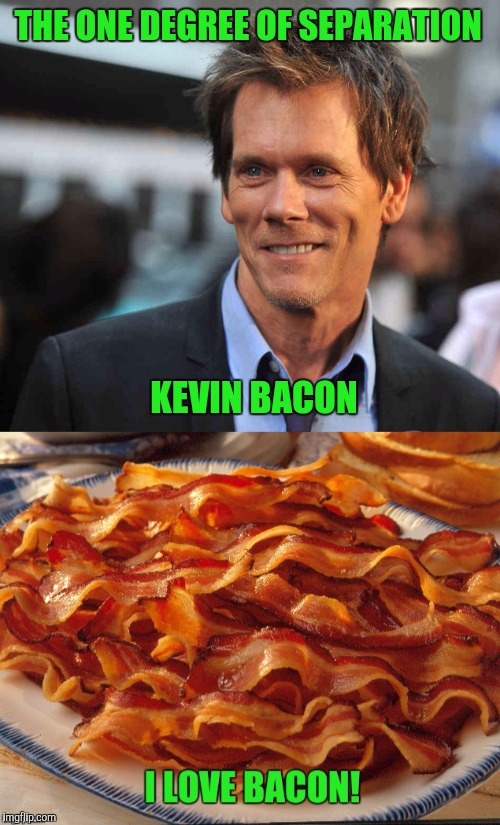 Anthony Weiner is another story | THE ONE DEGREE OF SEPARATION; KEVIN BACON | image tagged in kevin bacon,bacon | made w/ Imgflip meme maker