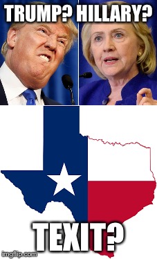 These two might convince me. | TRUMP? HILLARY? TEXIT? | image tagged in texas,donald trump,hillary clinton | made w/ Imgflip meme maker