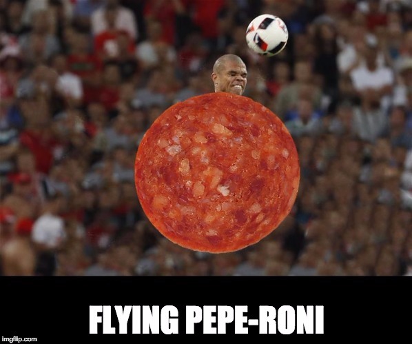 Peperoni  | image tagged in pepe,soccer,flying,funny | made w/ Imgflip meme maker