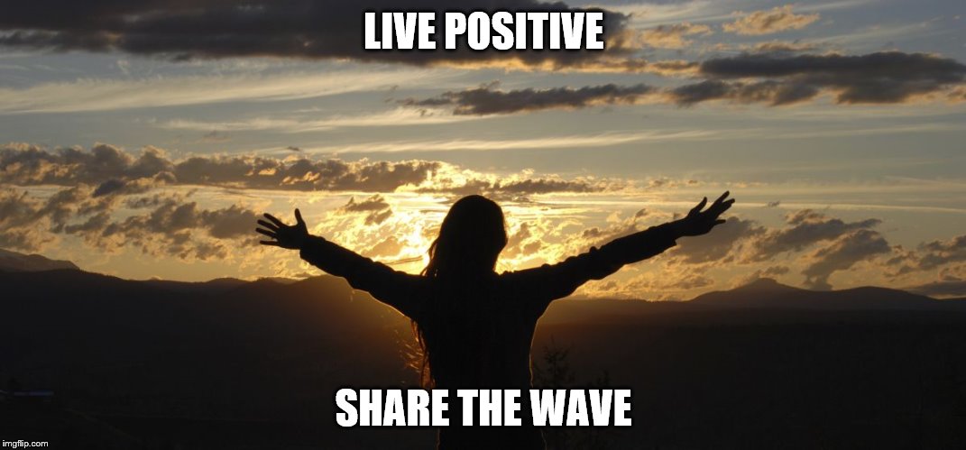 Positive | LIVE POSITIVE; SHARE THE WAVE | image tagged in positive | made w/ Imgflip meme maker