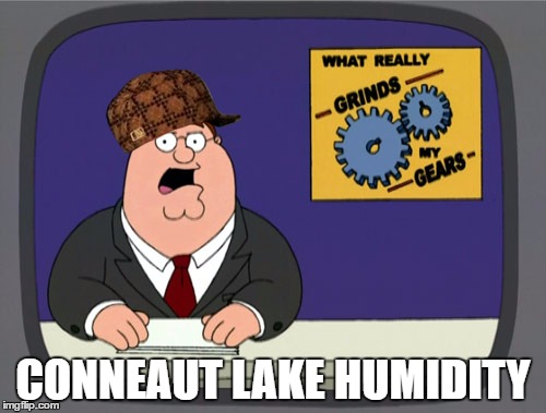 Peter Griffin News Meme | CONNEAUT LAKE HUMIDITY | image tagged in memes,peter griffin news,scumbag | made w/ Imgflip meme maker