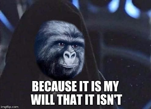 Emperor Rustling | BECAUSE IT IS MY WILL THAT IT ISN'T | image tagged in emperor rustling | made w/ Imgflip meme maker