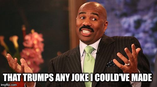 Steve Harvey Meme | THAT TRUMPS ANY JOKE I COULD'VE MADE | image tagged in memes,steve harvey | made w/ Imgflip meme maker