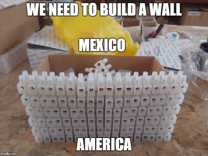 Donald Trump says that we need to buid a wall, I say that there is one: this one. | WE NEED TO BUILD A WALL; MEXICO; AMERICA | image tagged in donald trump | made w/ Imgflip meme maker