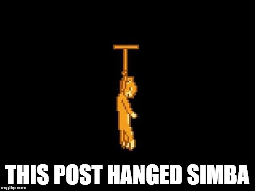 Hanging simba | THIS POST HANGED SIMBA | image tagged in post,lion king,hanging out | made w/ Imgflip meme maker