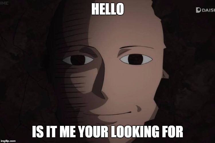 One Punch Man | HELLO; IS IT ME YOUR LOOKING FOR | image tagged in one punch man | made w/ Imgflip meme maker