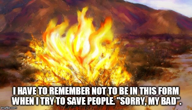 I HAVE TO REMEMBER NOT TO BE IN THIS FORM WHEN I TRY TO SAVE PEOPLE. "SORRY, MY BAD". | made w/ Imgflip meme maker