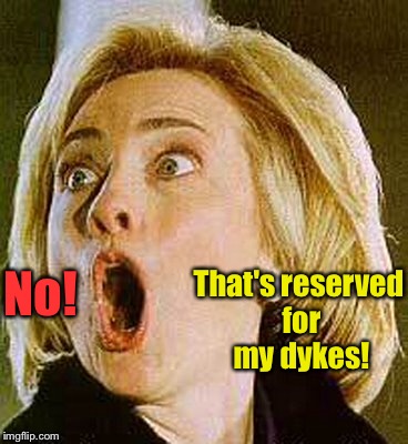No! That's reserved for my dykes! | made w/ Imgflip meme maker