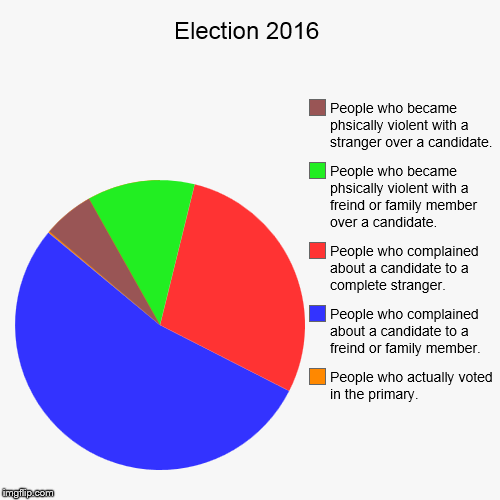 image tagged in funny,pie charts,politics,election,election 2016 | made w/ Imgflip chart maker