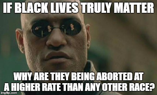 Check the facts: http://www.cdc.gov/mmwr/preview/mmwrhtml/ss6410a1.htm?s_cid=ss6410a1_e | IF BLACK LIVES TRULY MATTER; WHY ARE THEY BEING ABORTED AT A HIGHER RATE THAN ANY OTHER RACE? | image tagged in memes,matrix morpheus,abortion,black lives matter,blm | made w/ Imgflip meme maker