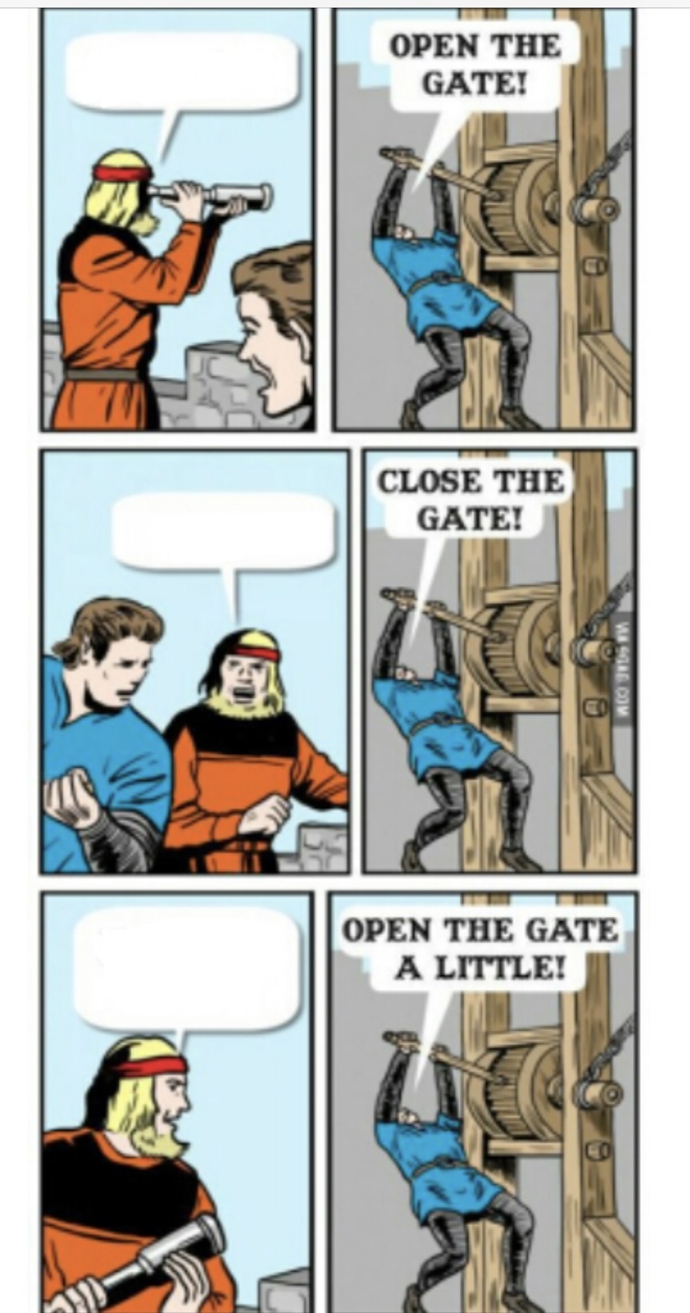 Open the gate Blank Meme Template