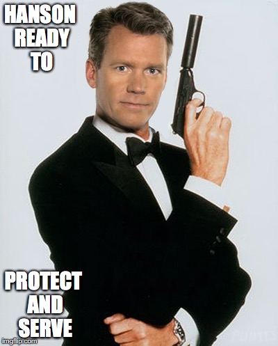 Chris Hanson With Pistol | HANSON READY TO; PROTECT AND SERVE | image tagged in pistol,chris hansen,memes | made w/ Imgflip meme maker