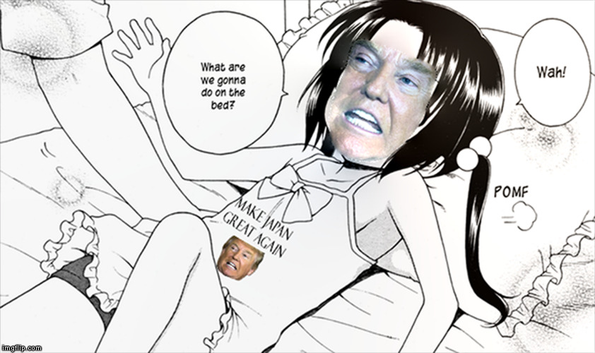 Trump Pomf | image tagged in memes,donald trump,japan,boku no pico | made w/ Imgflip meme maker