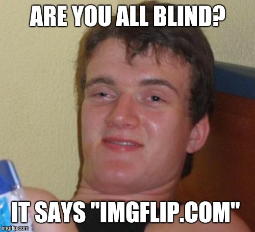 10 Guy Meme | ARE YOU ALL BLIND? IT SAYS "IMGFLIP.COM" | image tagged in memes,10 guy | made w/ Imgflip meme maker