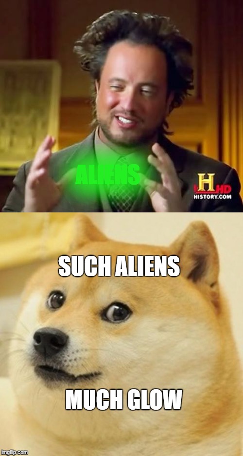 ALEINS OMG LELBAD GRAMER IZ INTenTINOL | ALIENS; SUCH ALIENS; MUCH GLOW | image tagged in much bad gramer,such lel,aliens guy and doge | made w/ Imgflip meme maker