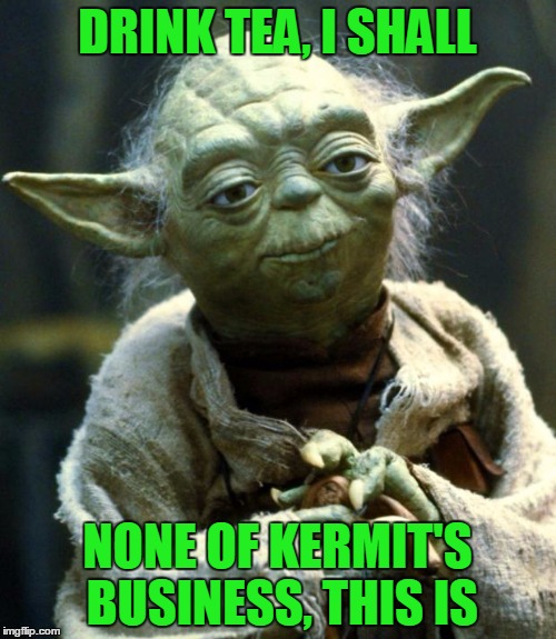 Star Wars Yoda Meme | DRINK TEA, I SHALL NONE OF KERMIT'S BUSINESS, THIS IS | image tagged in memes,star wars yoda | made w/ Imgflip meme maker