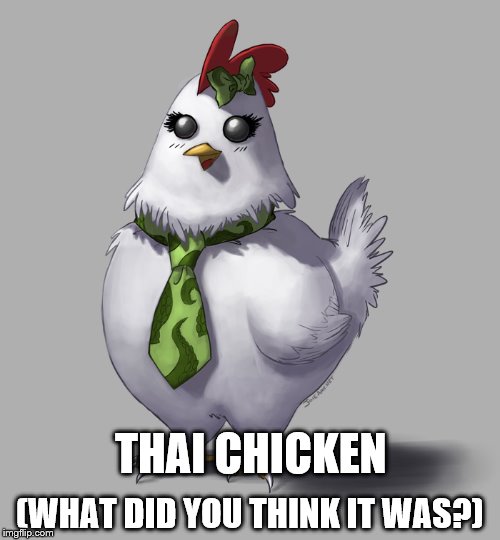 I don't know which road was crossed to reach the shop... | (WHAT DID YOU THINK IT WAS?); THAI CHICKEN | image tagged in memes,thai chicken,hen tie,hentai,animals,clothes | made w/ Imgflip meme maker