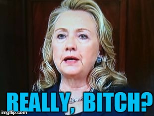 REALLY,  B**CH? | image tagged in hillary | made w/ Imgflip meme maker