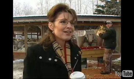 High Quality Sarah Palin Turkey Photo Op Blank Meme Template