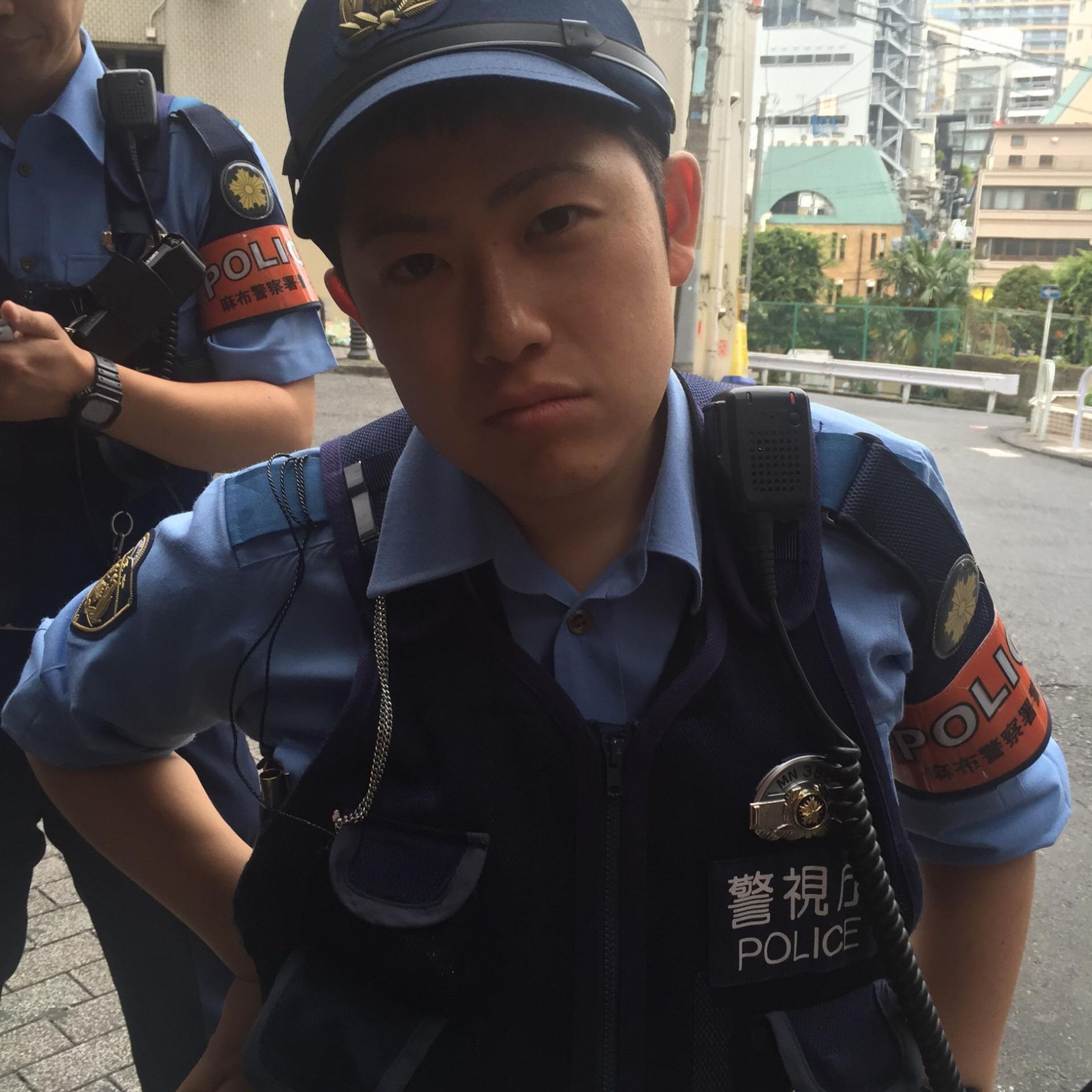 Roppongi Tokyo Japan angry police officer or cop Blank Meme Template