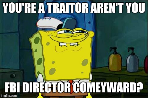 Don't You Squidward | YOU'RE A TRAITOR AREN'T YOU; FBI DIRECTOR COMEYWARD? | image tagged in memes,dont you squidward | made w/ Imgflip meme maker