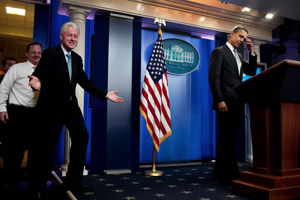Bill upstages Obama Blank Meme Template