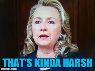 THAT'S KINDA HARSH | image tagged in hillary | made w/ Imgflip meme maker