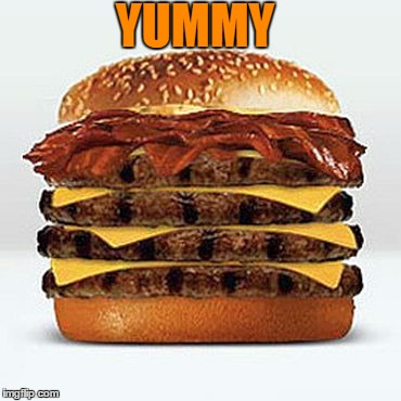 YUMMY | image tagged in bacon burger | made w/ Imgflip meme maker